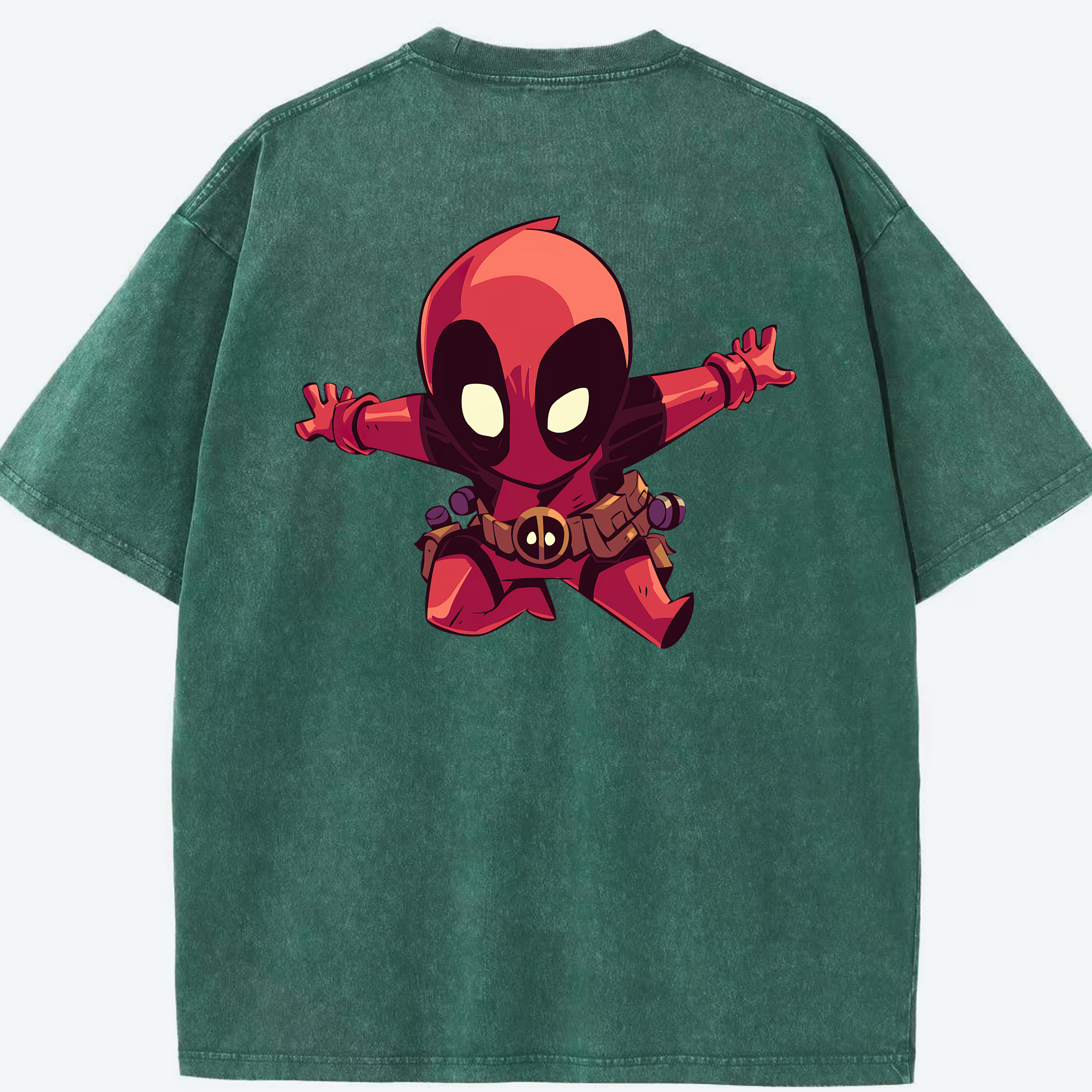 （画像用） Deadpool デッドプール 綿100% ヴィンテージ風 半袖Tシャツ（背面プリント）